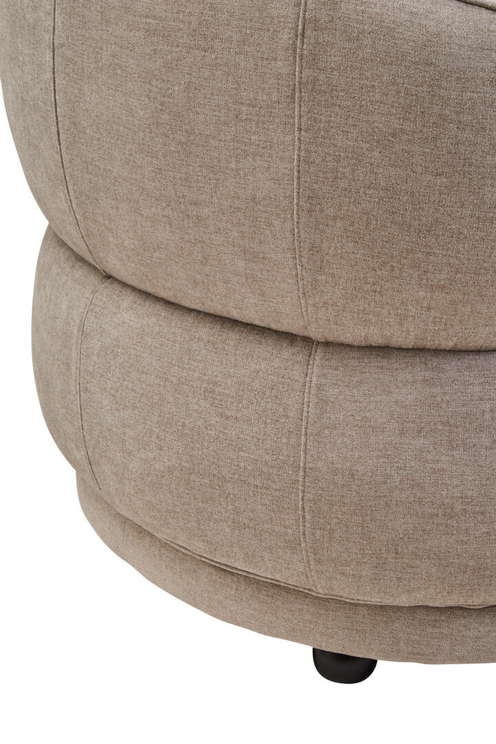 Fiano Taupe Chenille Curved Chair