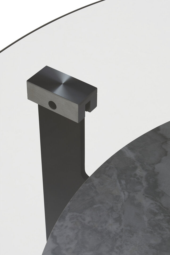 Arpino Round Grey Glass And Ceramic Large Coffee Table