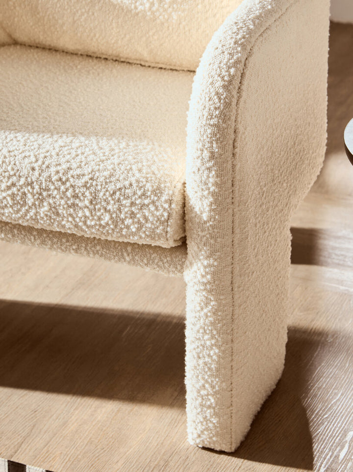 Nemi Ivory Boucle Curved Armchair