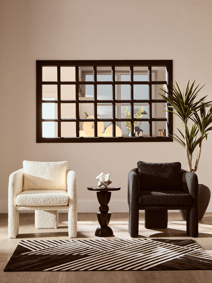 Nemi Black Boucle Curved Armchair