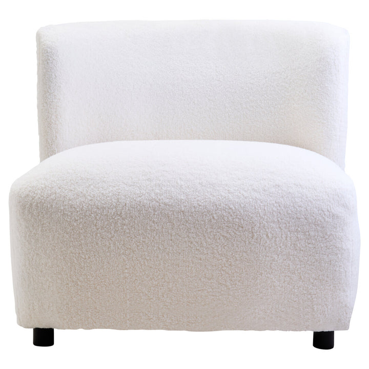 Crecchio Ivory Boucle Effect Armless Lounge Chair