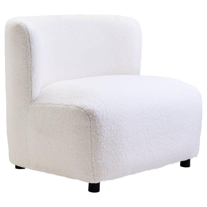 Crecchio Ivory Boucle Effect Armless Lounge Chair