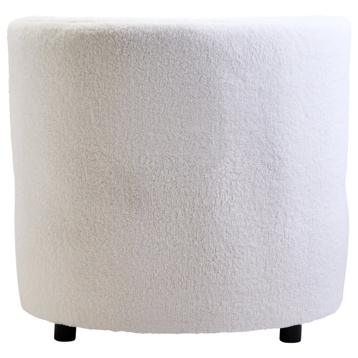 Crecchio Ivory Boucle Effect Armless Lounge Chair