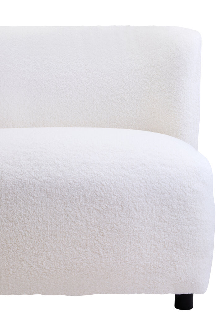 Crecchio Ivory Boucle Effect Armless Lounge Chair