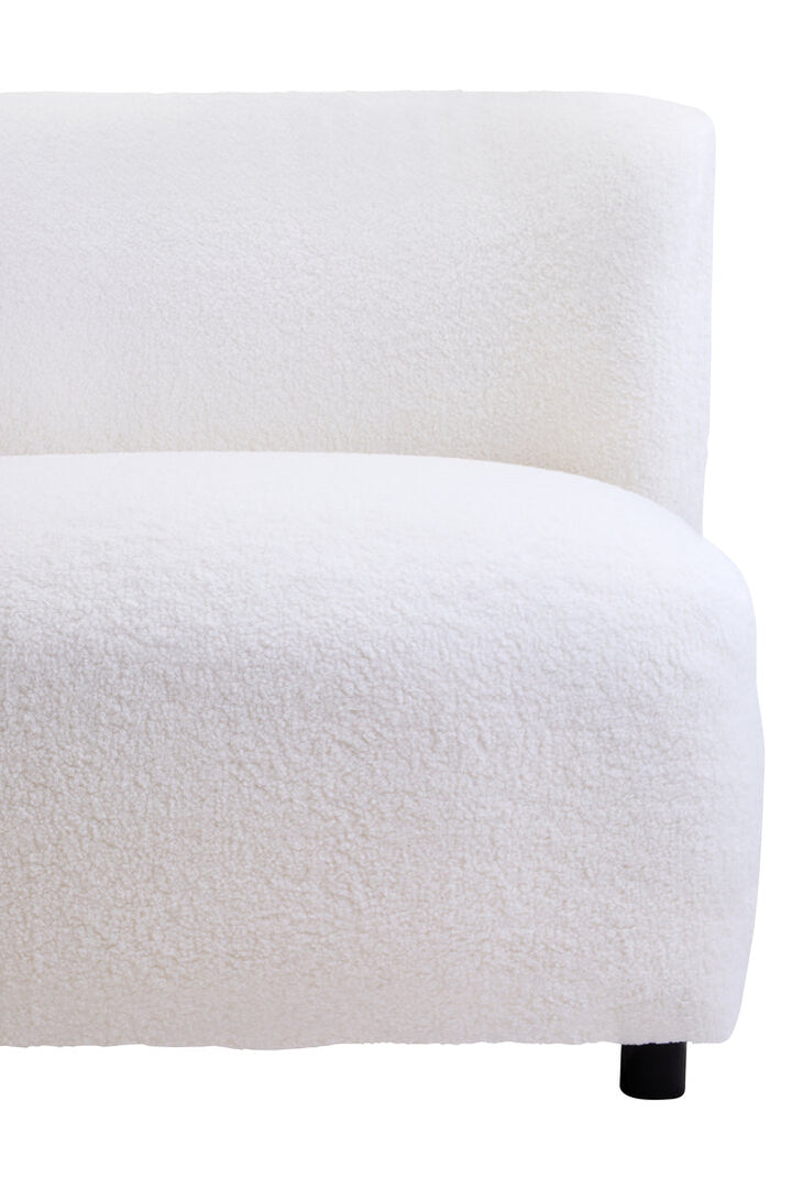Crecchio Ivory Boucle Effect Armless Lounge Chair