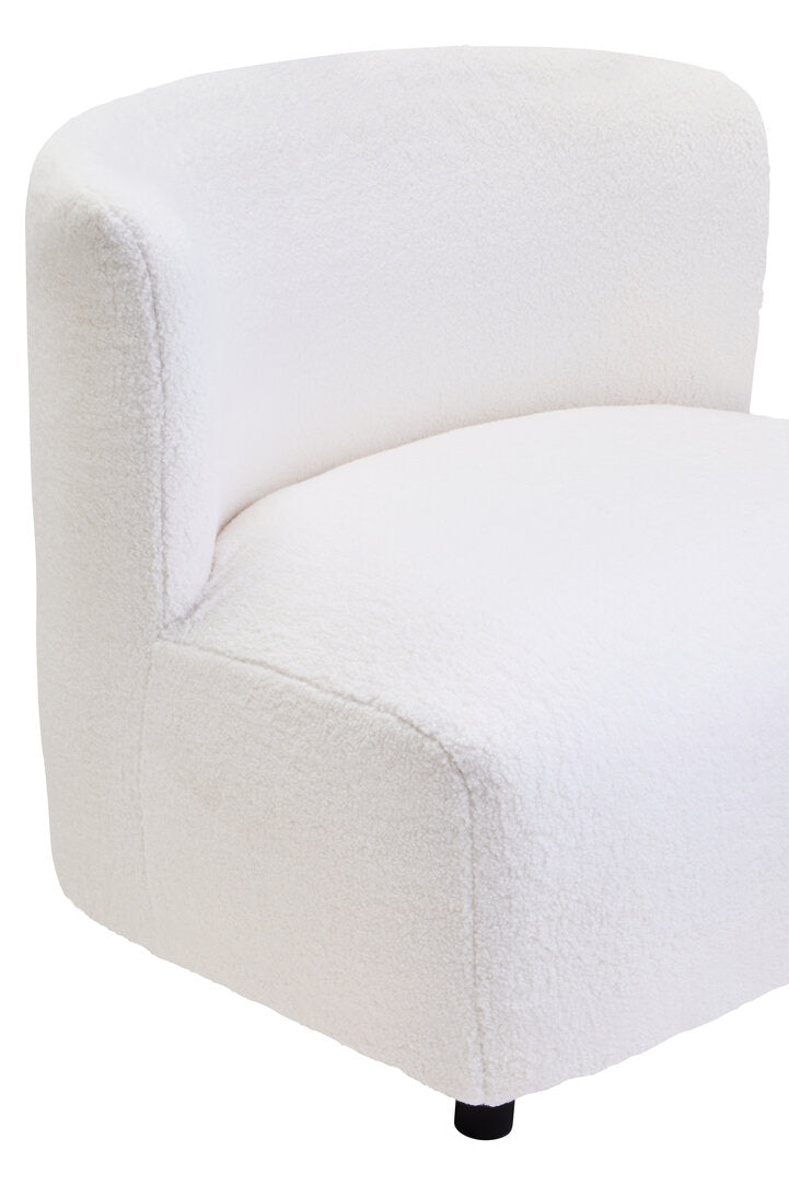 Crecchio Ivory Boucle Effect Armless Lounge Chair