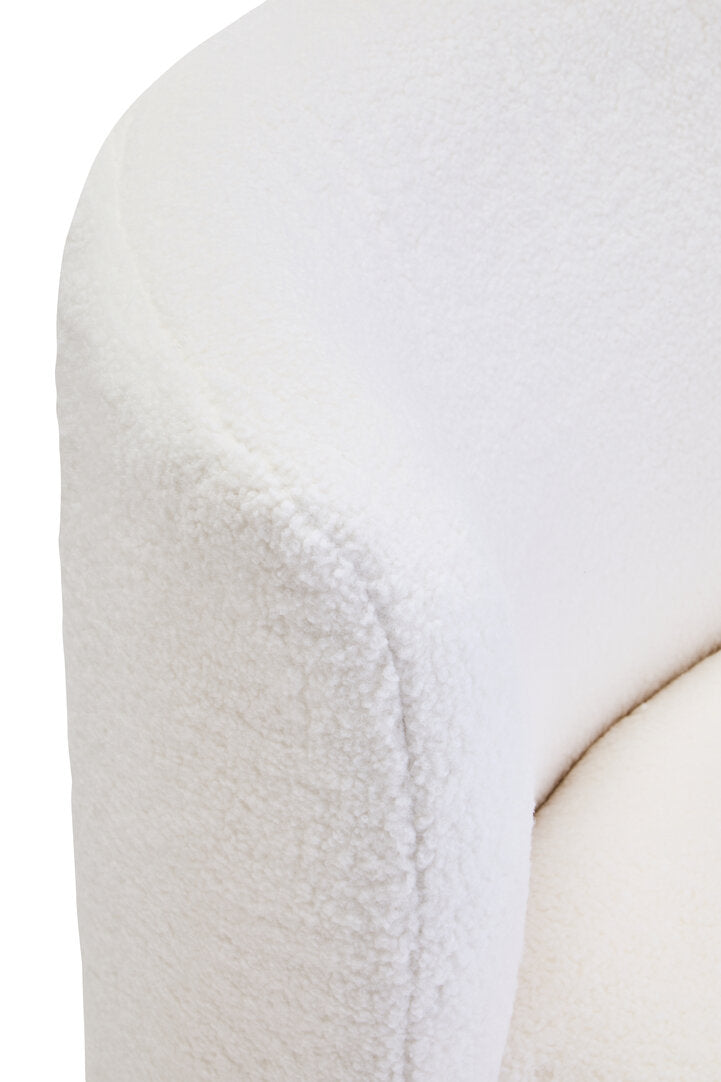 Crecchio Ivory Boucle Effect Armless Lounge Chair