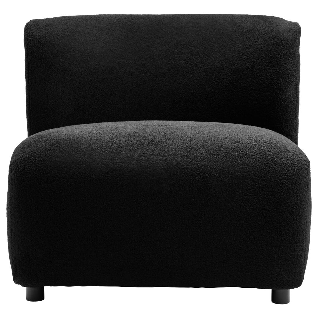 Crecchio Black Boucle Effect Armless Lounge Chair