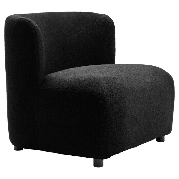 Crecchio Black Boucle Effect Armless Lounge Chair