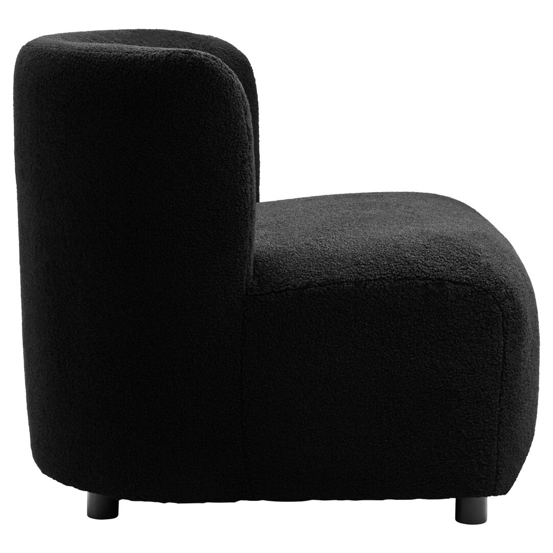 Crecchio Black Boucle Effect Armless Lounge Chair