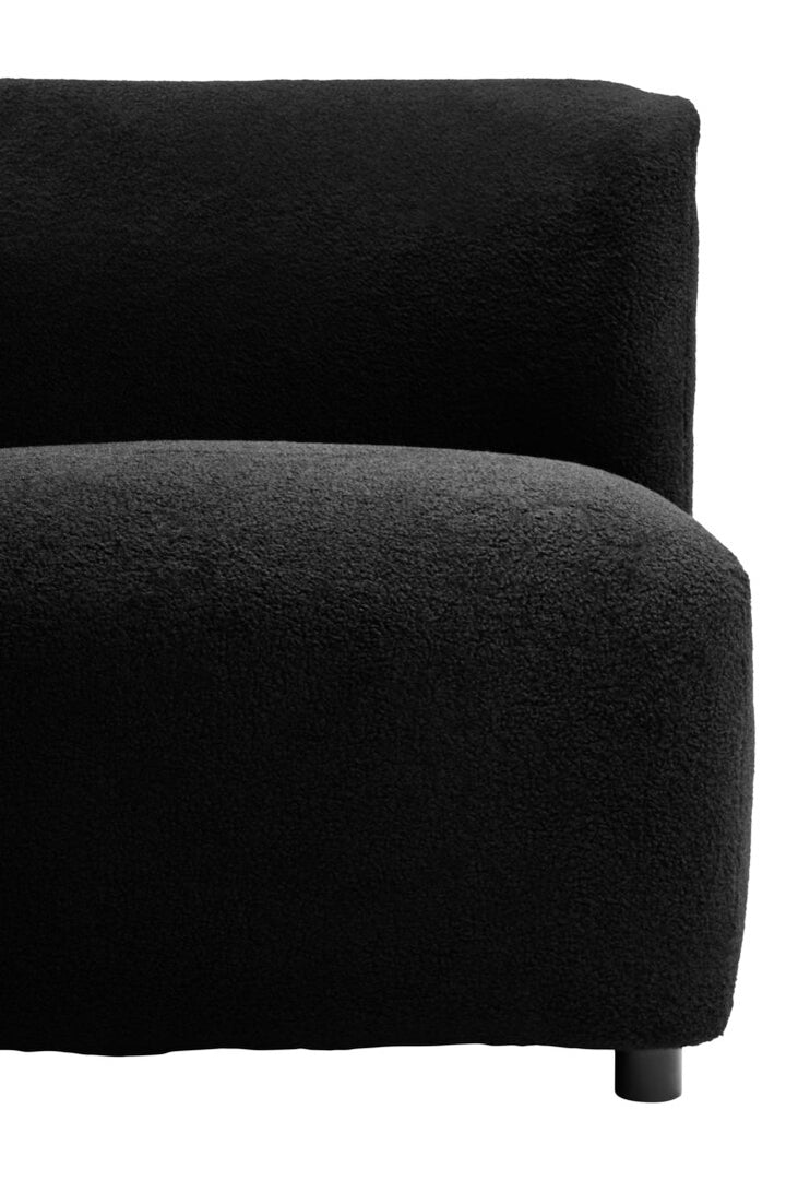 Crecchio Black Boucle Effect Armless Lounge Chair