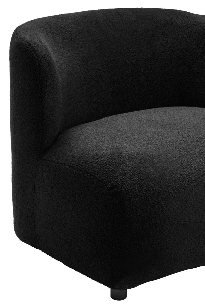 Crecchio Black Boucle Effect Armless Lounge Chair