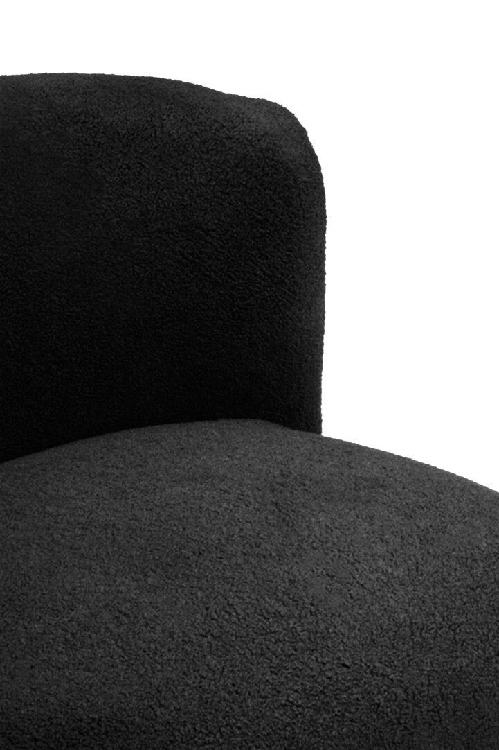 Crecchio Black Boucle Effect Armless Lounge Chair