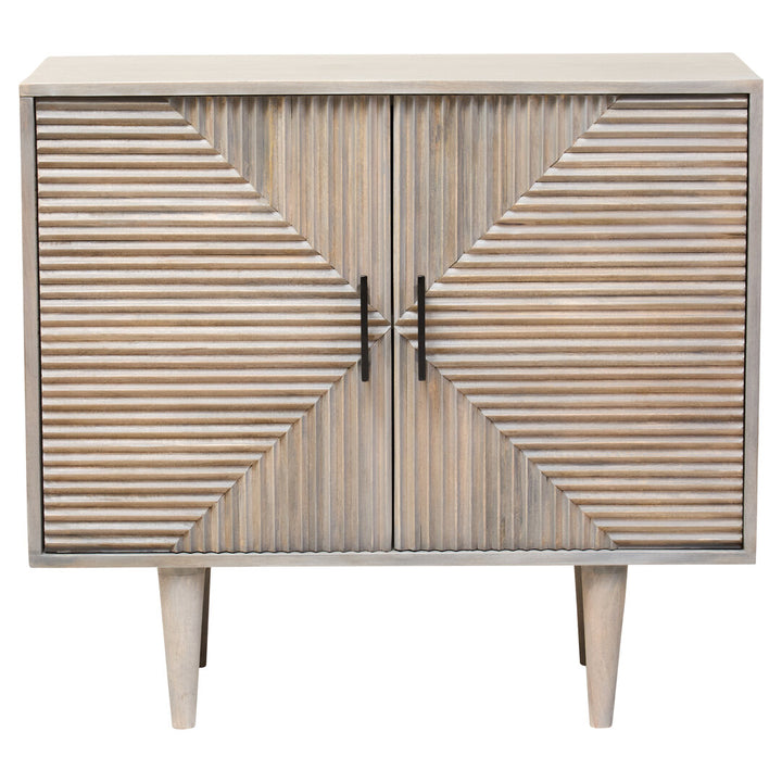 Vico Two Door Greywash Carved Mango Wood Sideboard