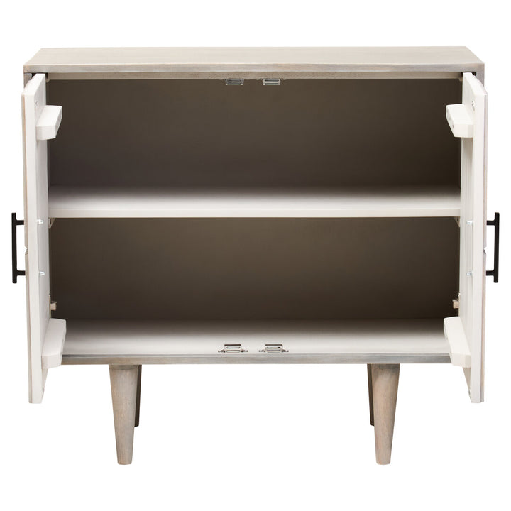 Vico Two Door Greywash Carved Mango Wood Sideboard