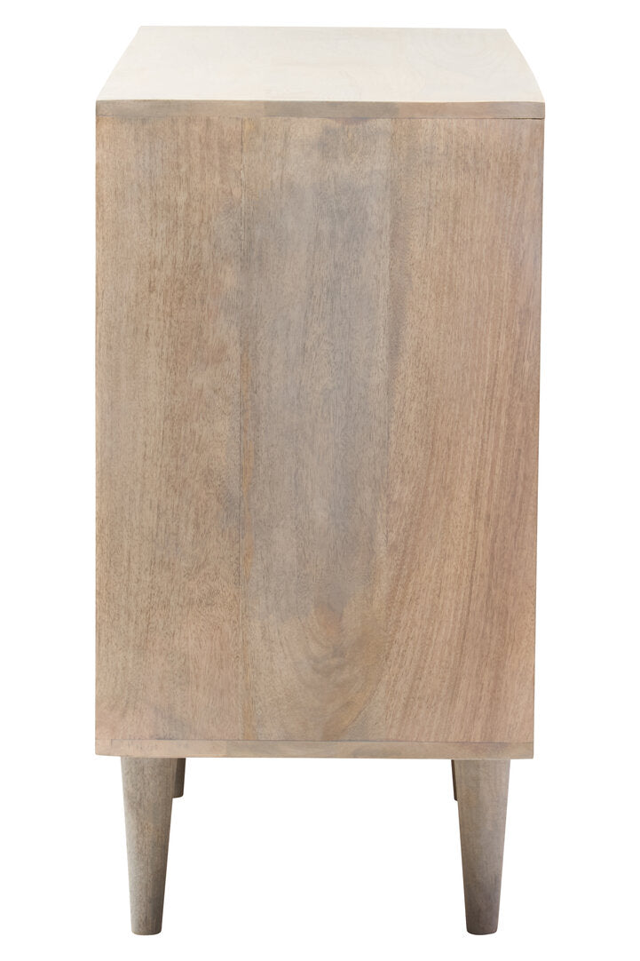 Vico Two Door Greywash Carved Mango Wood Sideboard