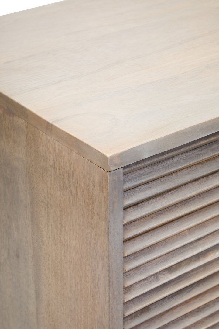 Vico Two Door Greywash Carved Mango Wood Sideboard
