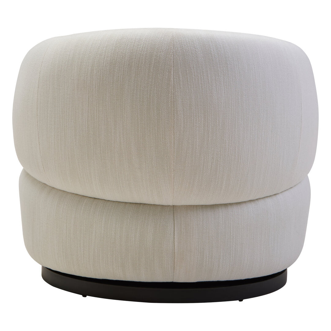Leno Textured Cream Curved Swivel Chair