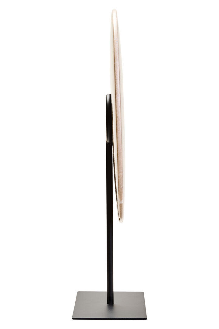 Vernazza Large Cream Marble Round Disc Sculpture