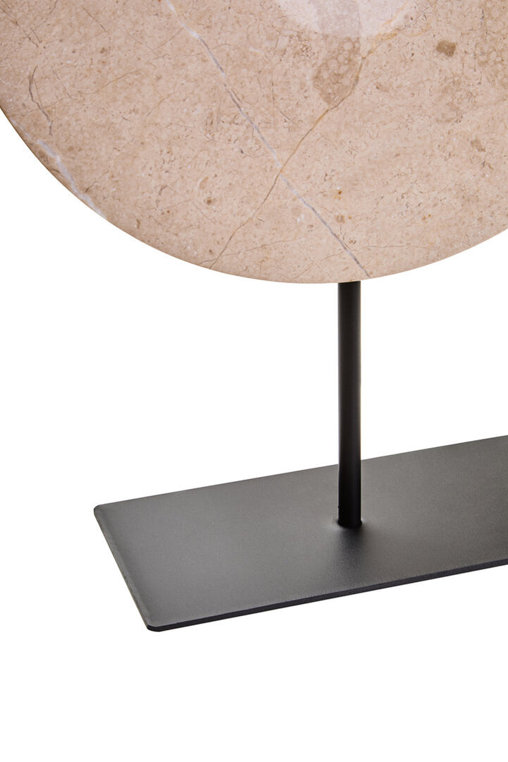 Vernazza Large Cream Marble Round Disc Sculpture