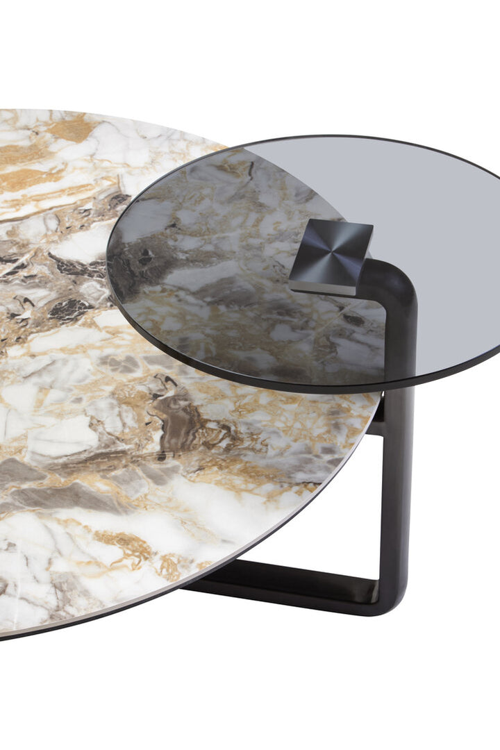 Arpino 3 Tier Round Ceramic Marble Effect Coffee Table