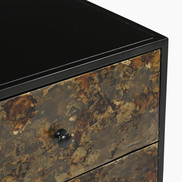 Huelva Two Drawer Iron Side Table