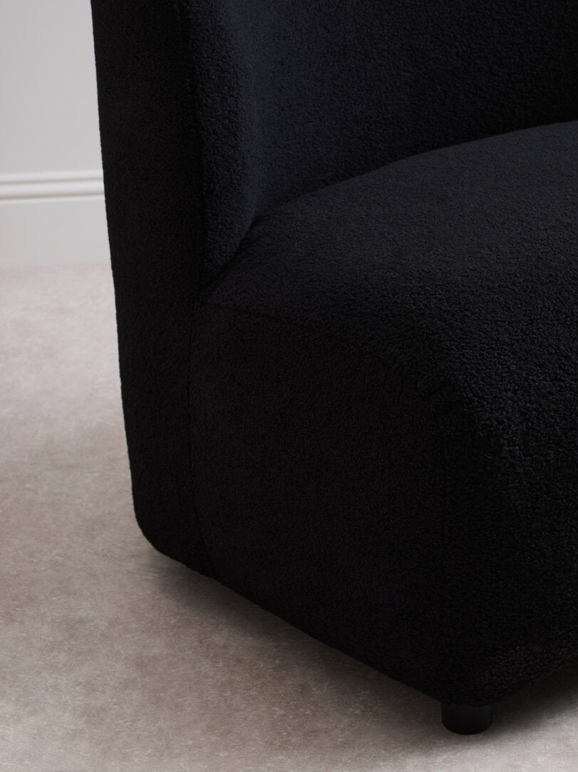 Crecchio Black Boucle Effect Armless Lounge Chair