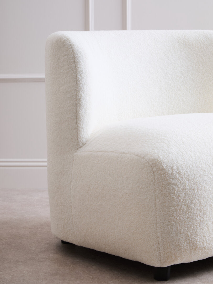 Crecchio Ivory Boucle Effect Armless Lounge Chair