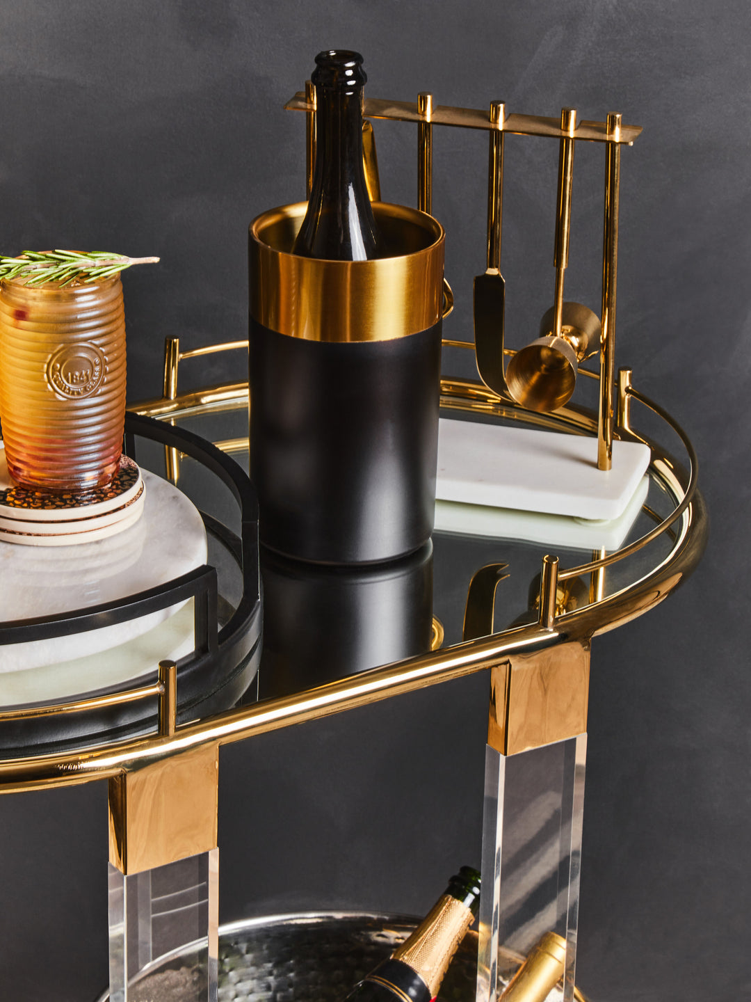 Soho Black And Gold Wine Cooler