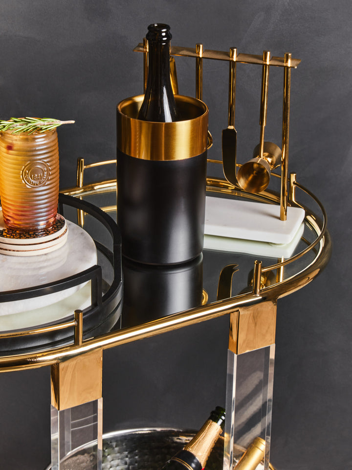 Soho Black And Gold Wine Cooler