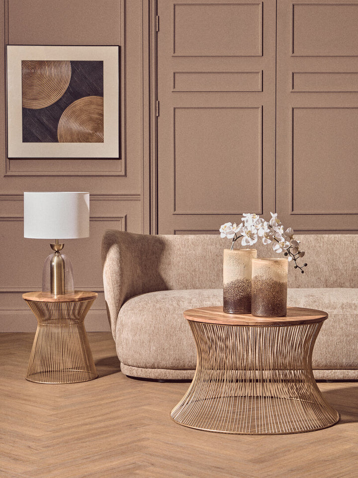 Montemitro Clear Glass and Brass Finish Metal Table Lamp