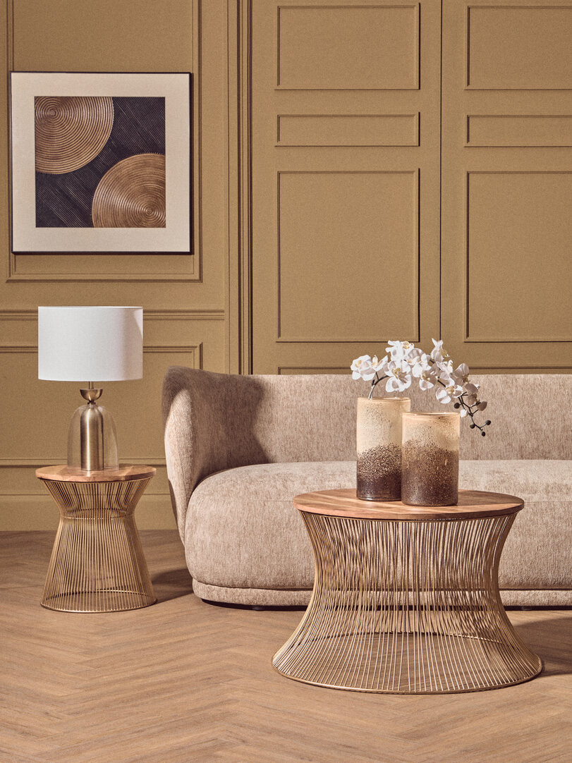 Montemitro Clear Glass and Brass Finish Metal Table Lamp