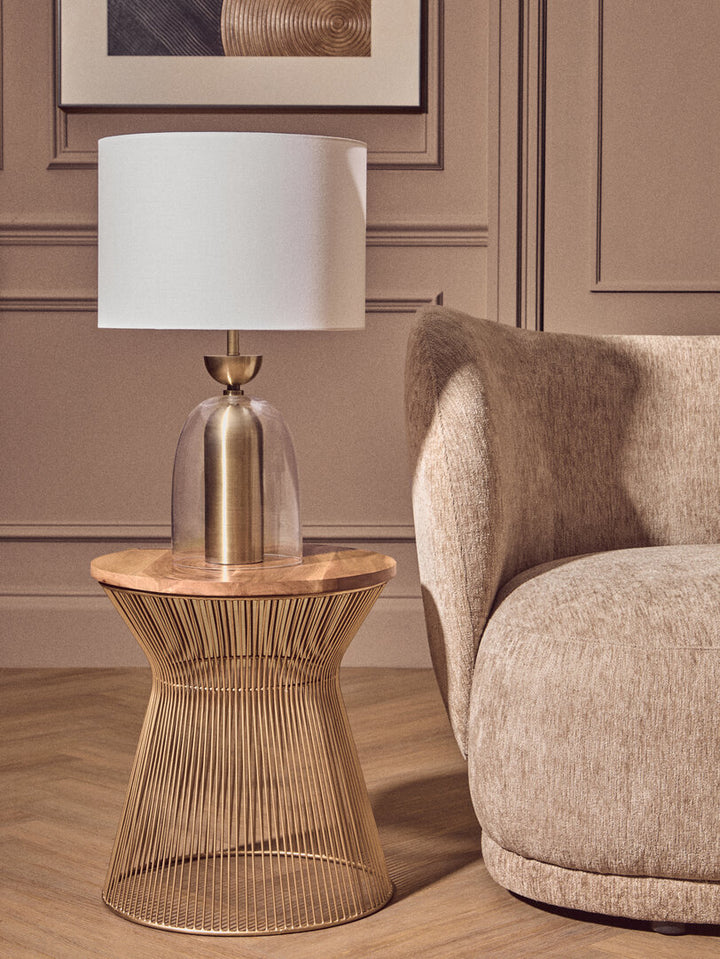 Montemitro Clear Glass and Brass Finish Metal Table Lamp
