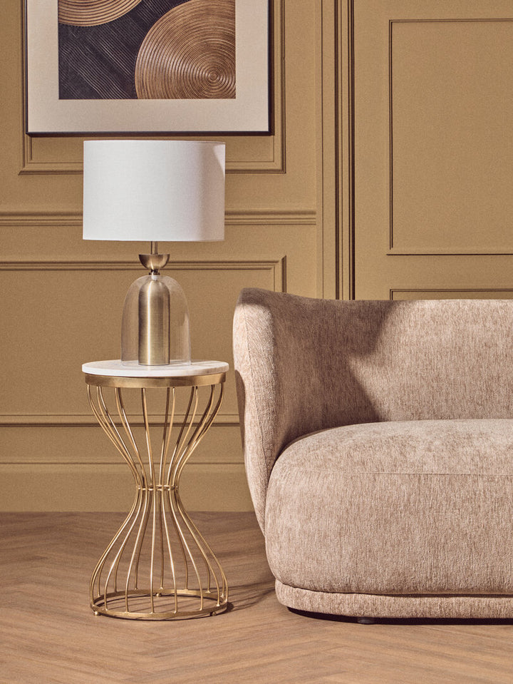 Montemitro Clear Glass and Brass Finish Metal Table Lamp