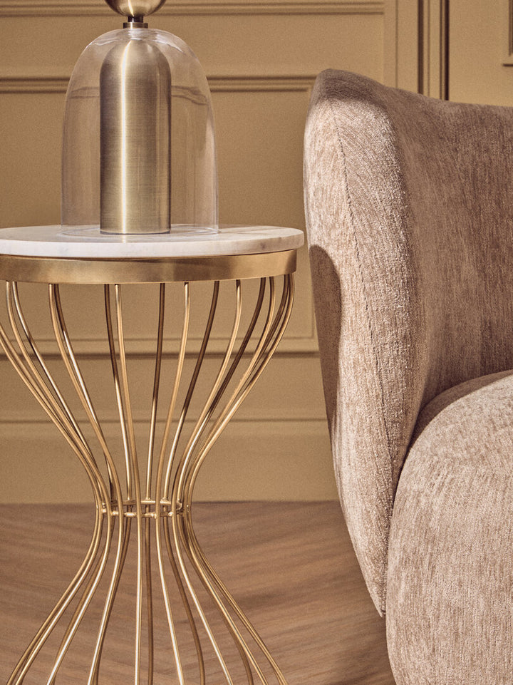 Montemitro Clear Glass and Brass Finish Metal Table Lamp