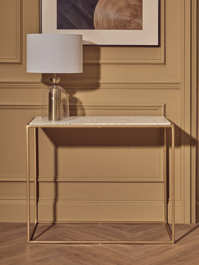 Montemitro Clear Glass and Brass Finish Metal Table Lamp