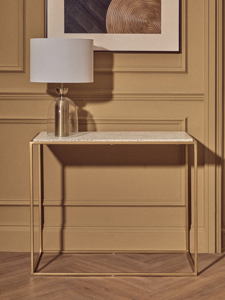 Montemitro Clear Glass and Brass Finish Metal Table Lamp