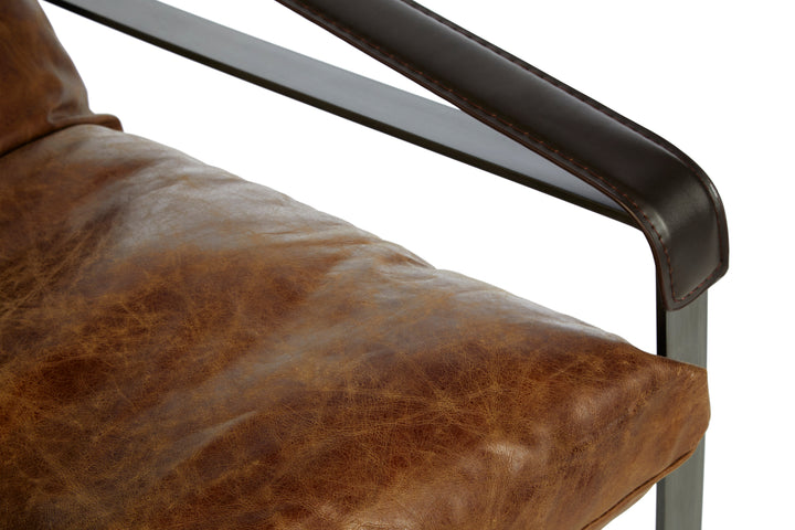 Cassino Light Brown Leather Lounge Chair