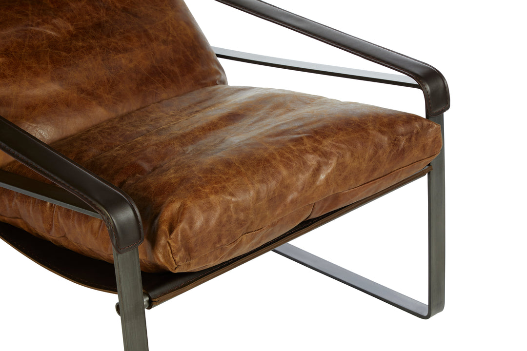 Cassino Light Brown Leather Lounge Chair