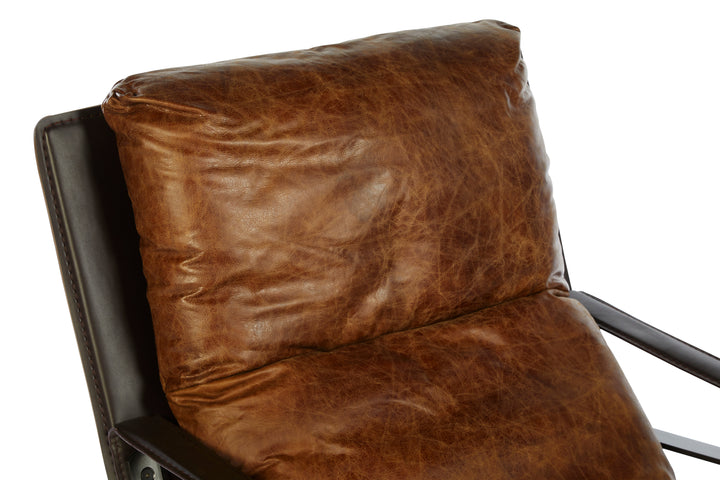 Cassino Light Brown Leather Lounge Chair