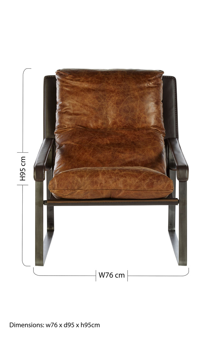 Cassino Light Brown Leather Lounge Chair