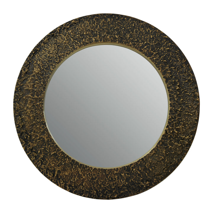 Monza Antique Gold Round Wall Mirror