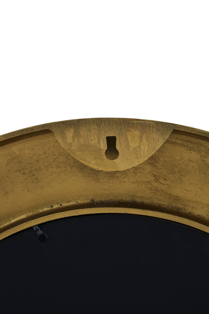 Monza Antique Gold Round Wall Mirror