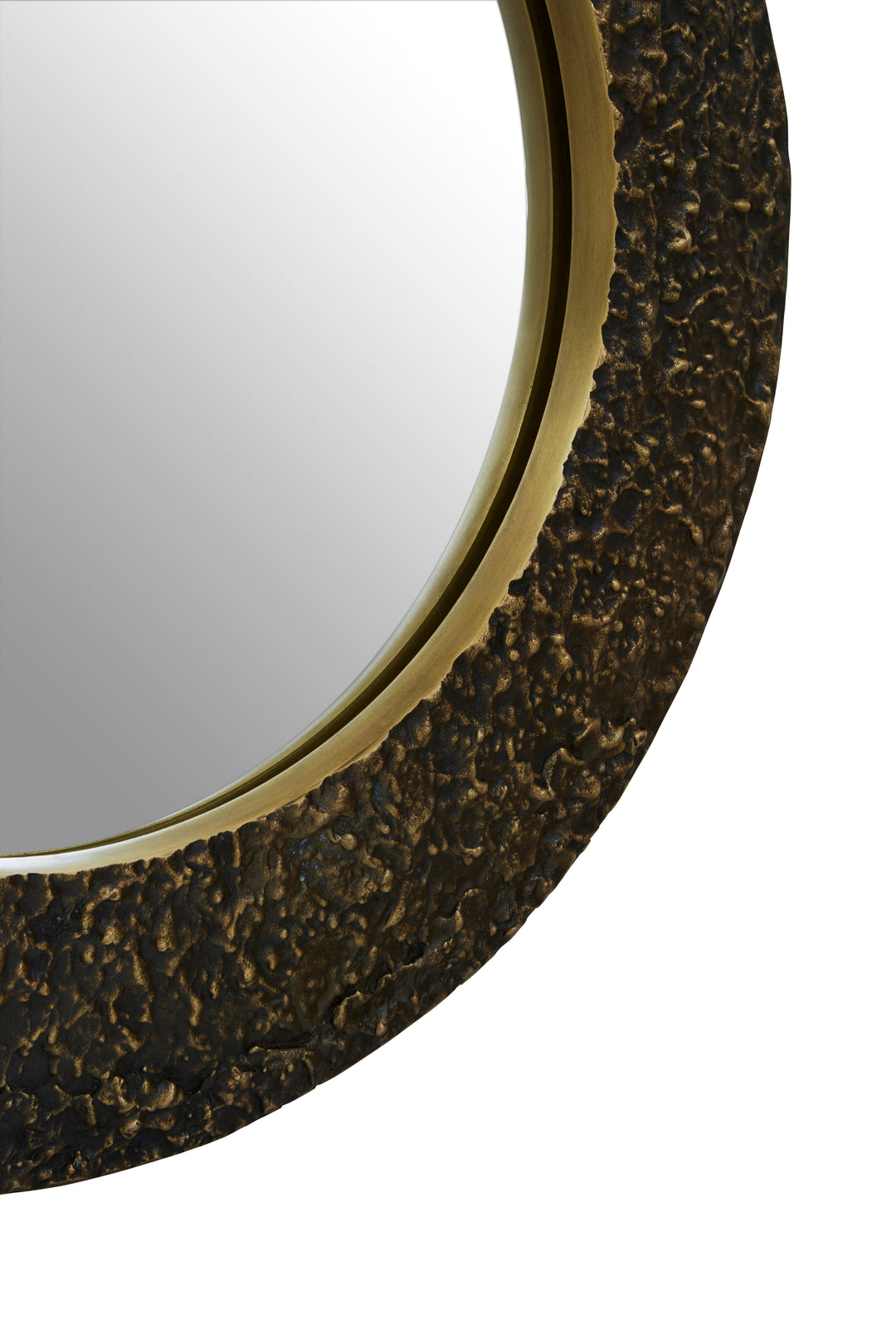 Monza Antique Gold Round Wall Mirror