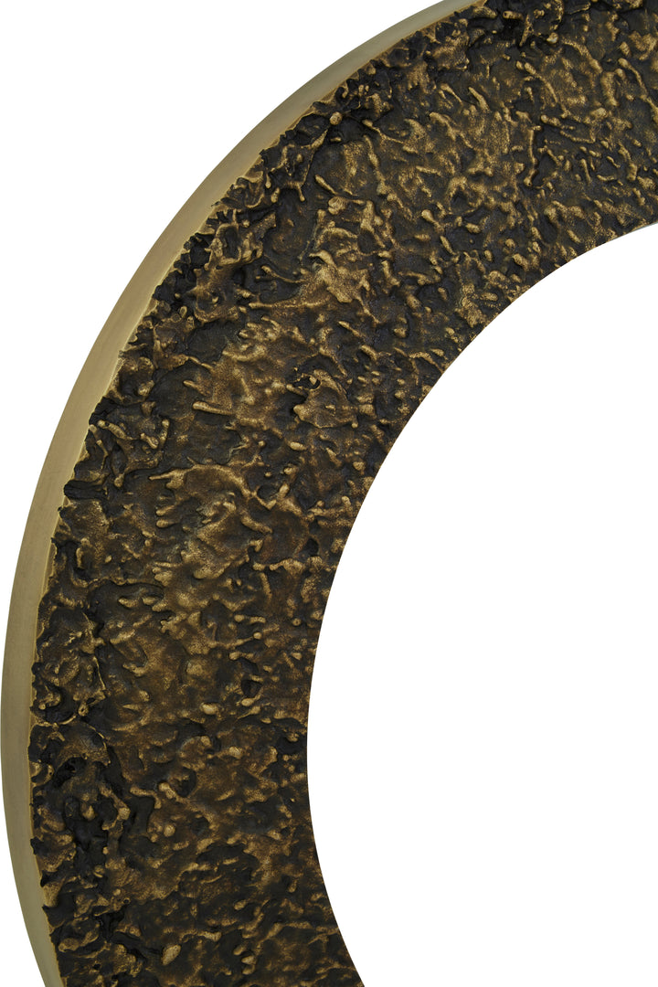 Monza Antique Gold Round Wall Mirror