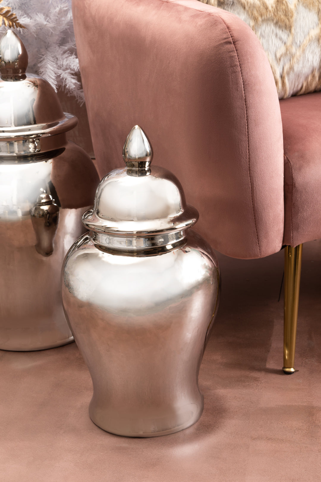 Marino Large Silver Ginger Jar