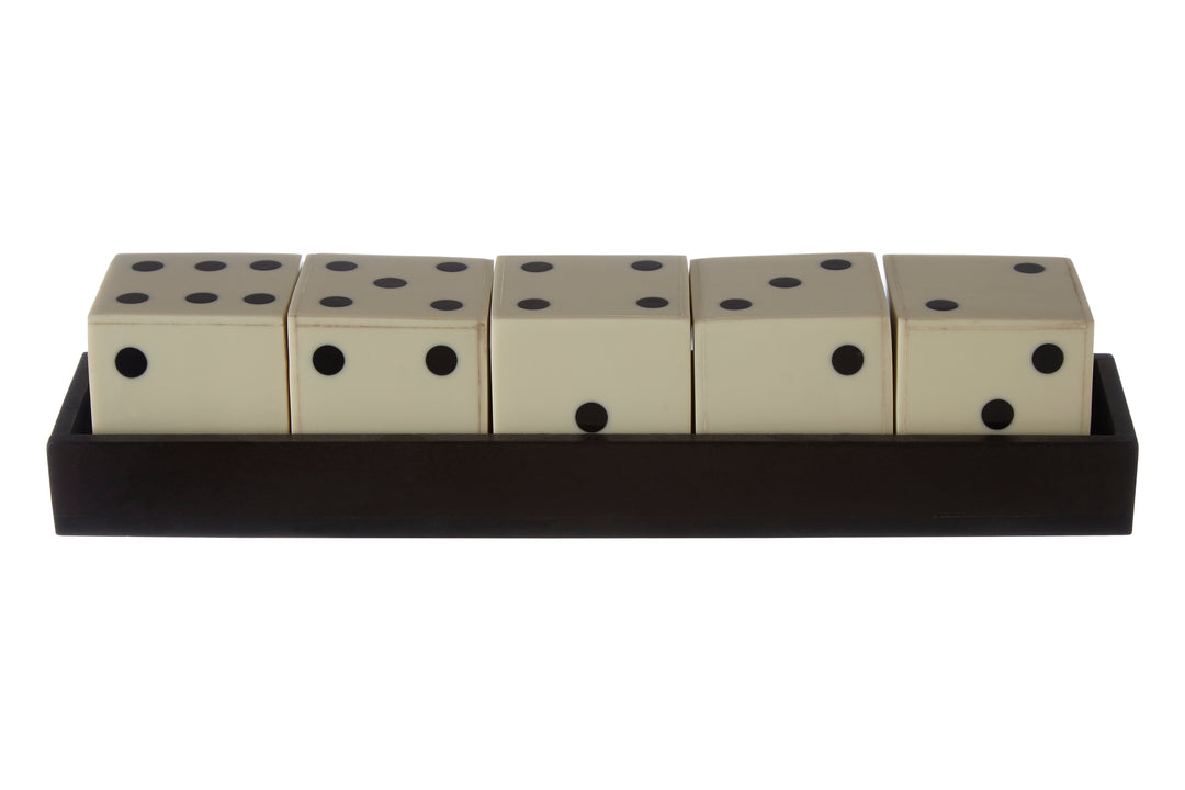 Atri White and Black 5 Dice Set