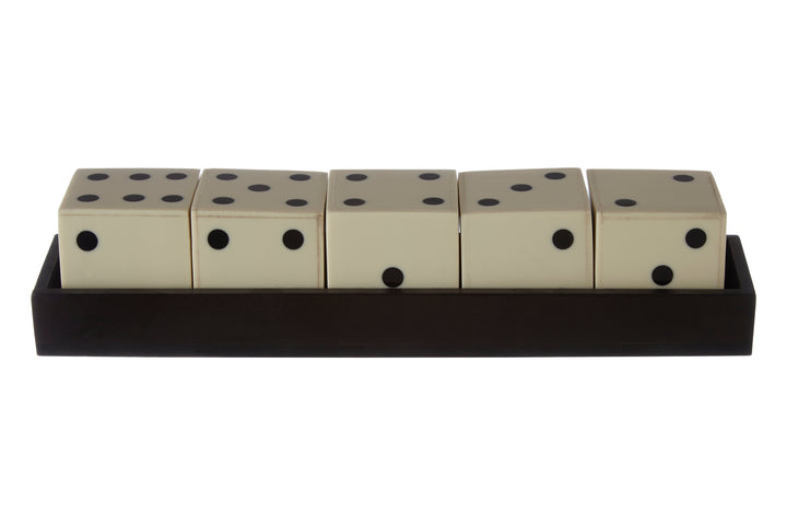 Atri White and Black 5 Dice Set