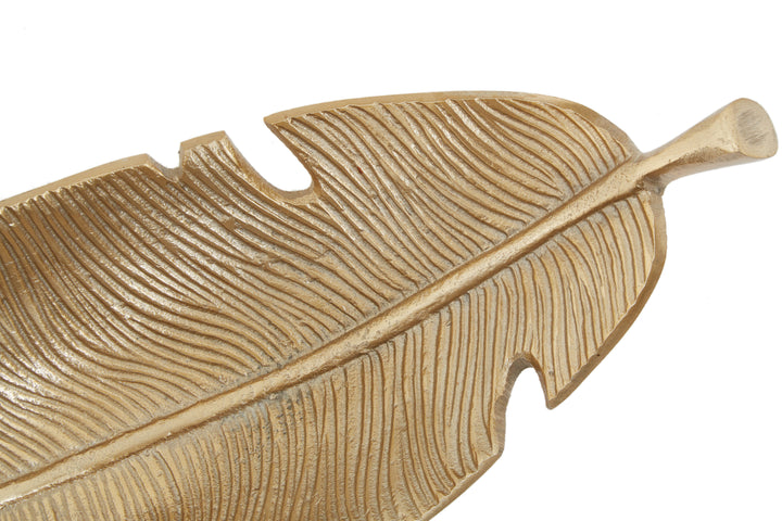 Desio Gold Finish Curved Leaf Dish