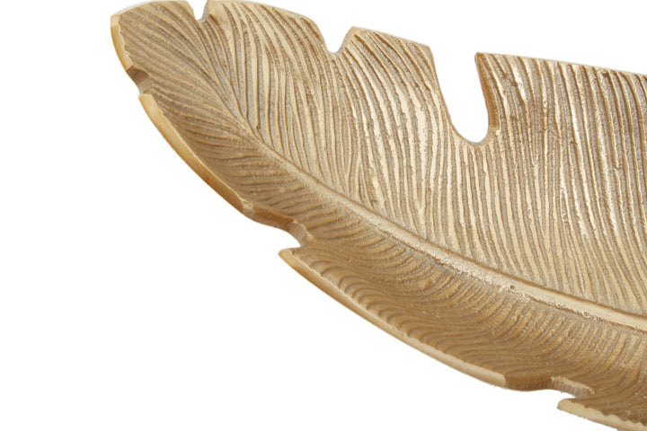 Desio Gold Finish Curved Leaf Dish